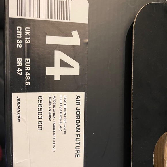 Air Jordan future red white size 14